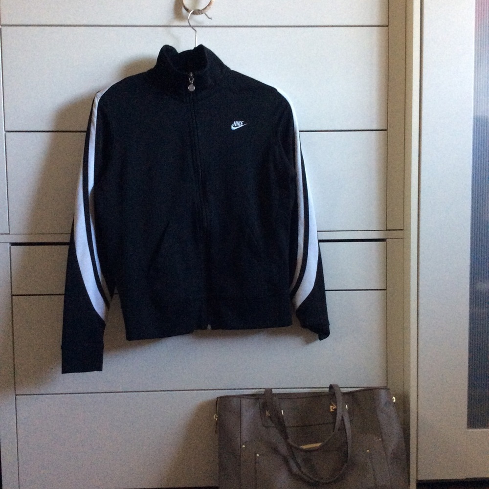 Nike black and white striped jacket